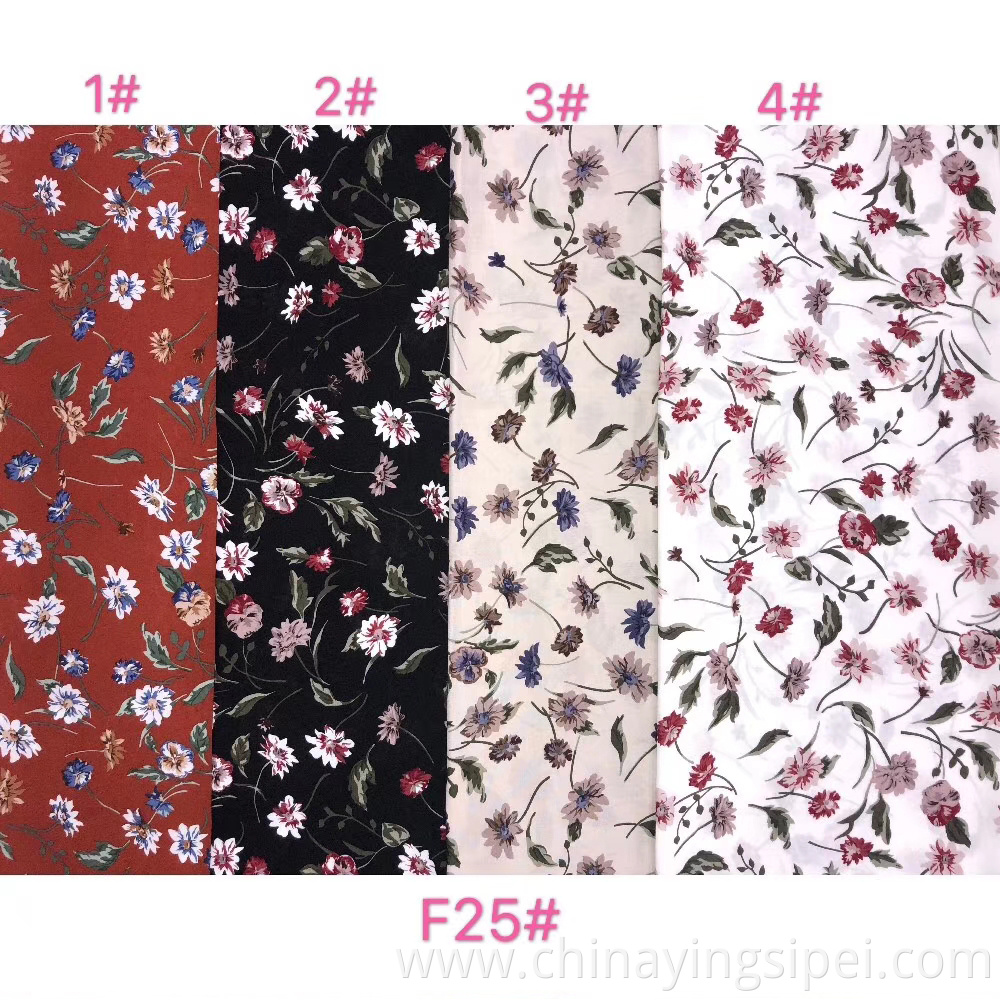 Stocklot wholesale twill woven floral viscose printing fabric for dress